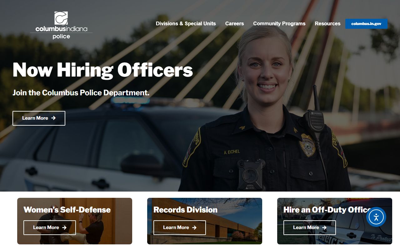Columbus Police Department website for busted mugshots information