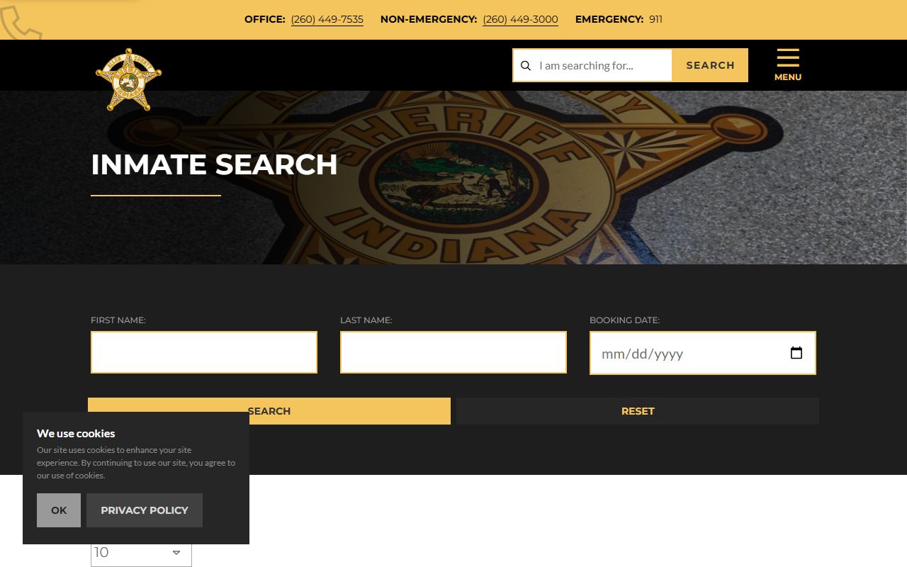 Allen County inmate search tool for busted mugshots