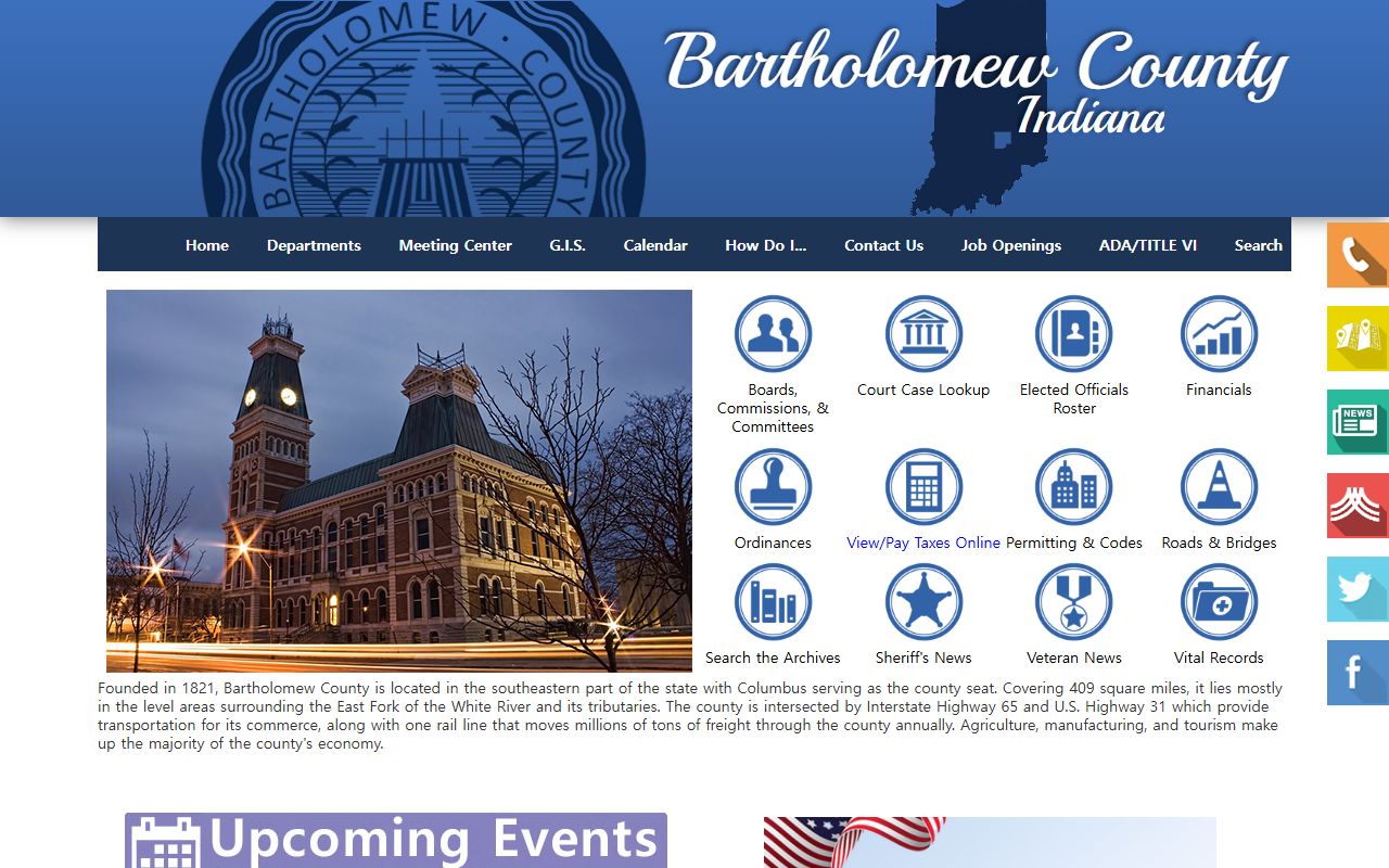 Bartholomew County government website for Columbus busted mugshots access