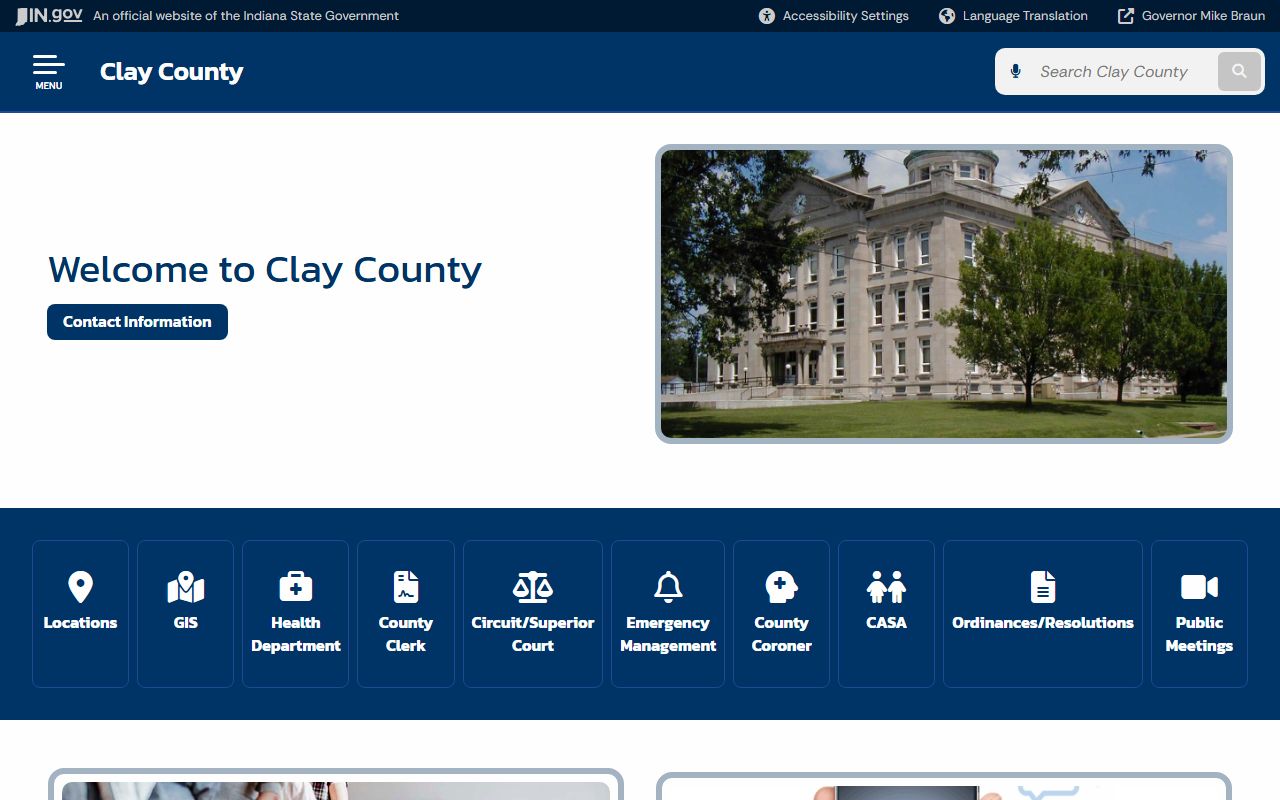 Clay County government website for busted mugshots information