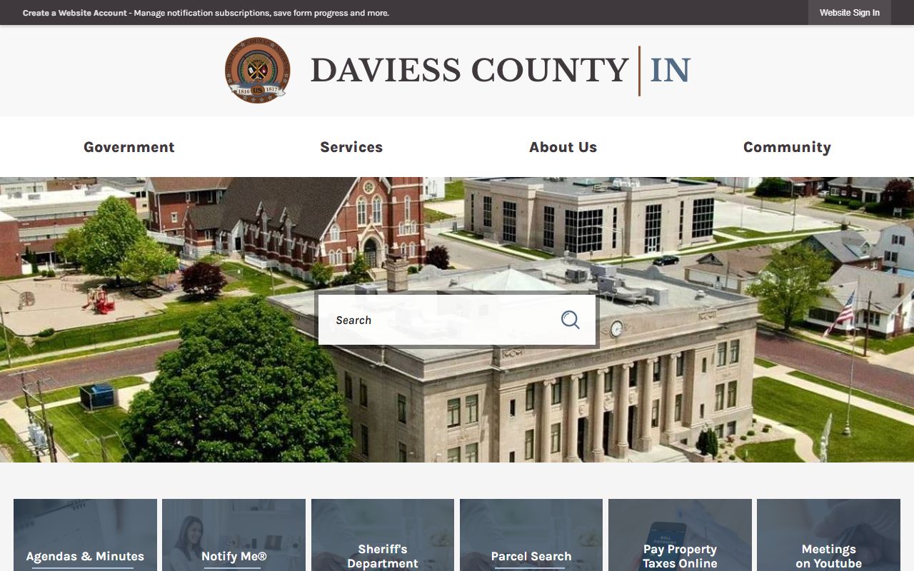 Daviess County government website for busted mugshots information