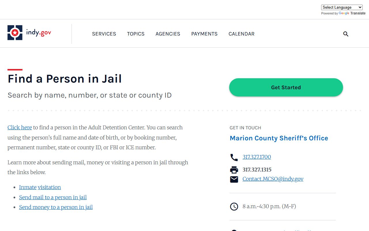 Indianapolis find a person in jail page for Marion County busted mugshots