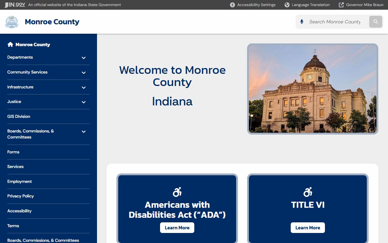 Monroe County government website for busted mugshots and records access