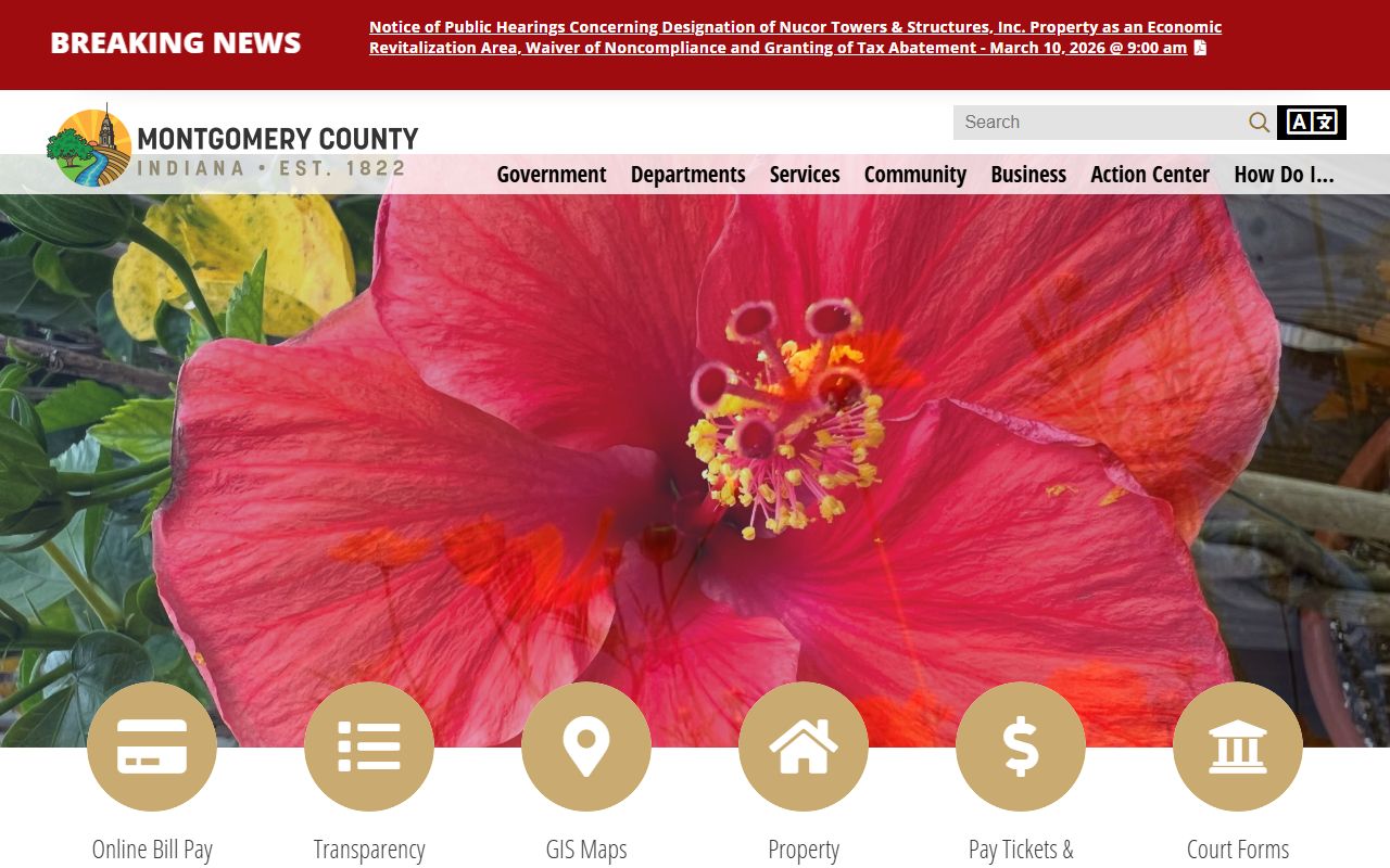 Montgomery County government website for busted mugshots information