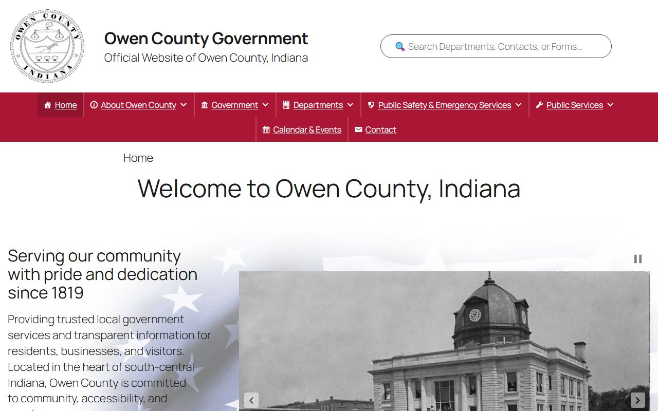 Owen County government website for busted mugshots information