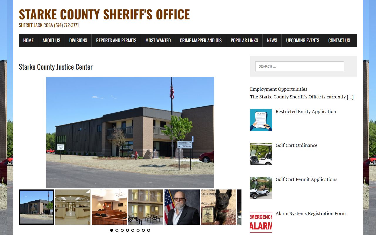 Starke County Sheriff alternative website for busted mugshots and jail records
