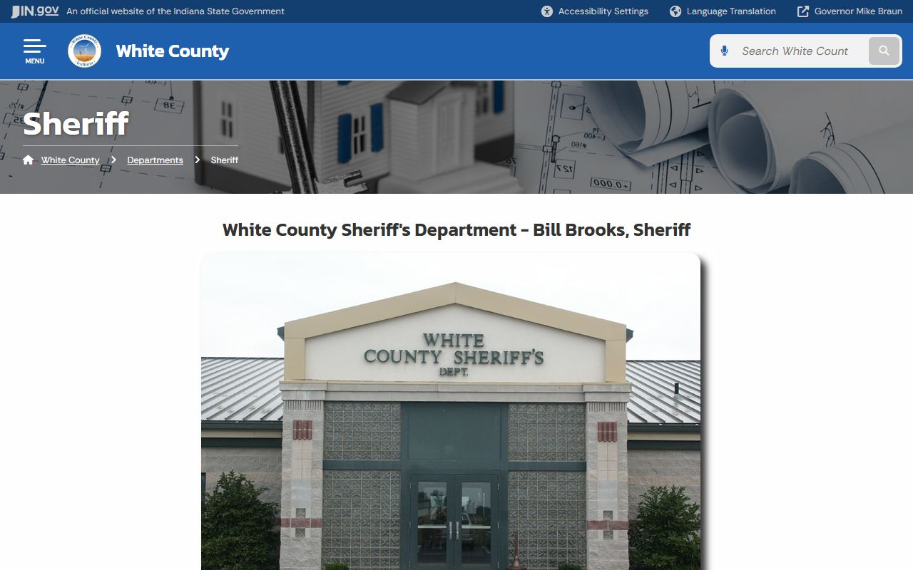 White County Sheriff's Department page for busted mugshots and jail information