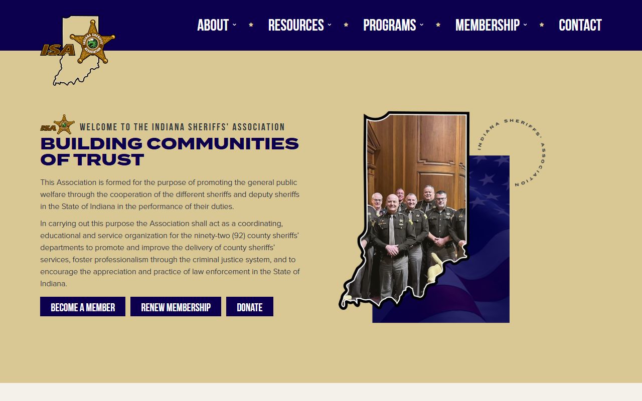 Indiana Sheriffs Association website for finding county busted mugshots